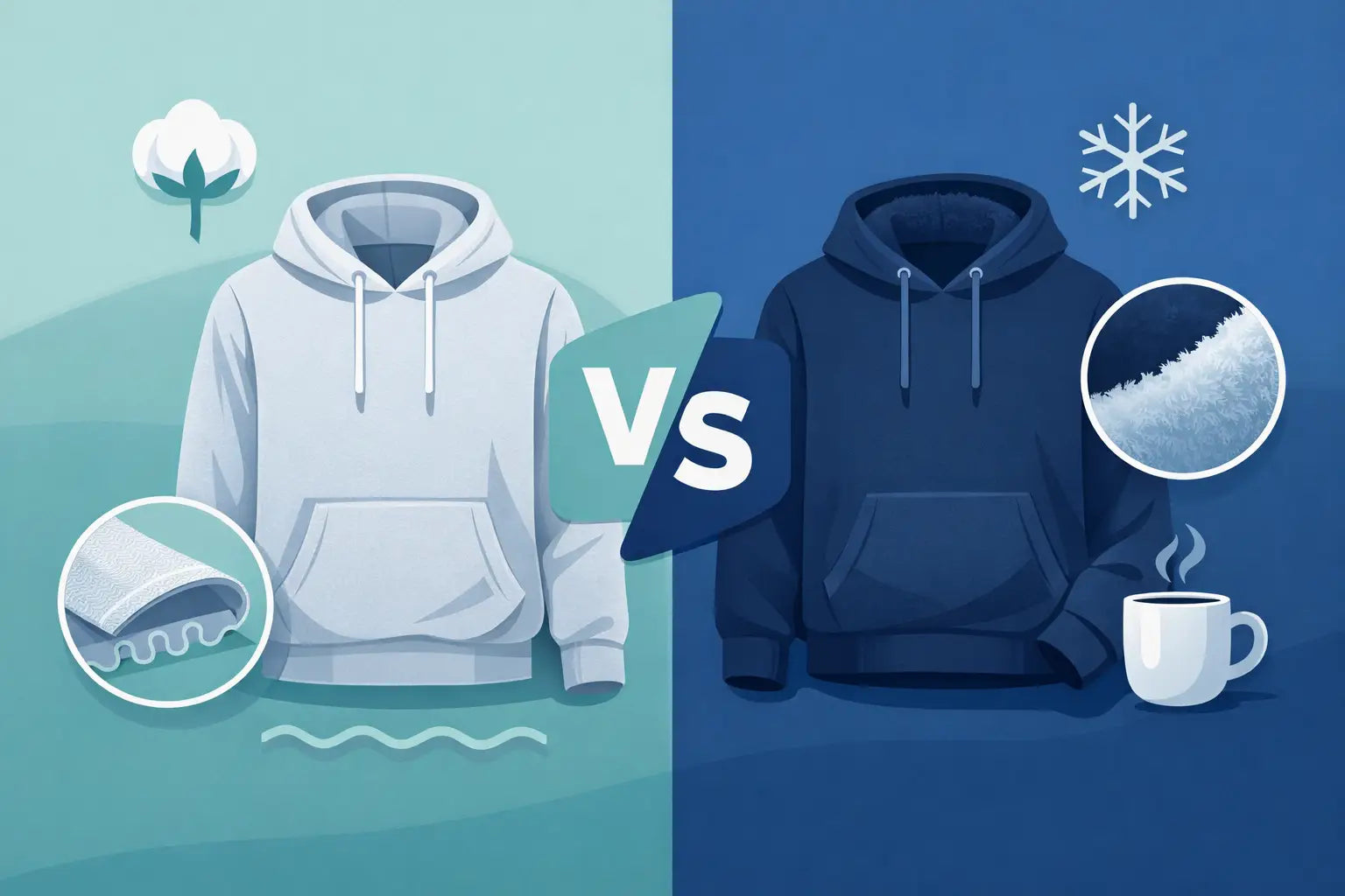 French Terry vs Fleece Hoodie richtig wählen