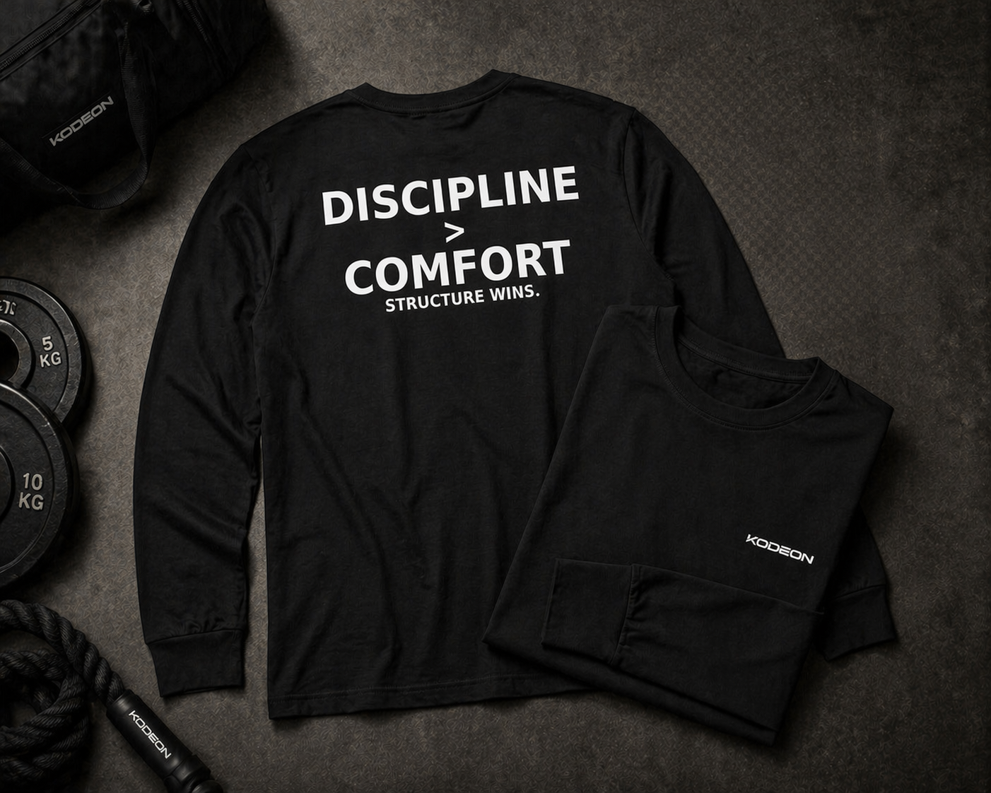 KODEON Longsleeve DISCIPLINE COMFORT Flat Lay