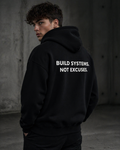 KODEON BUILD SYSTEMS NOT EXCUSES Hoodie am Model