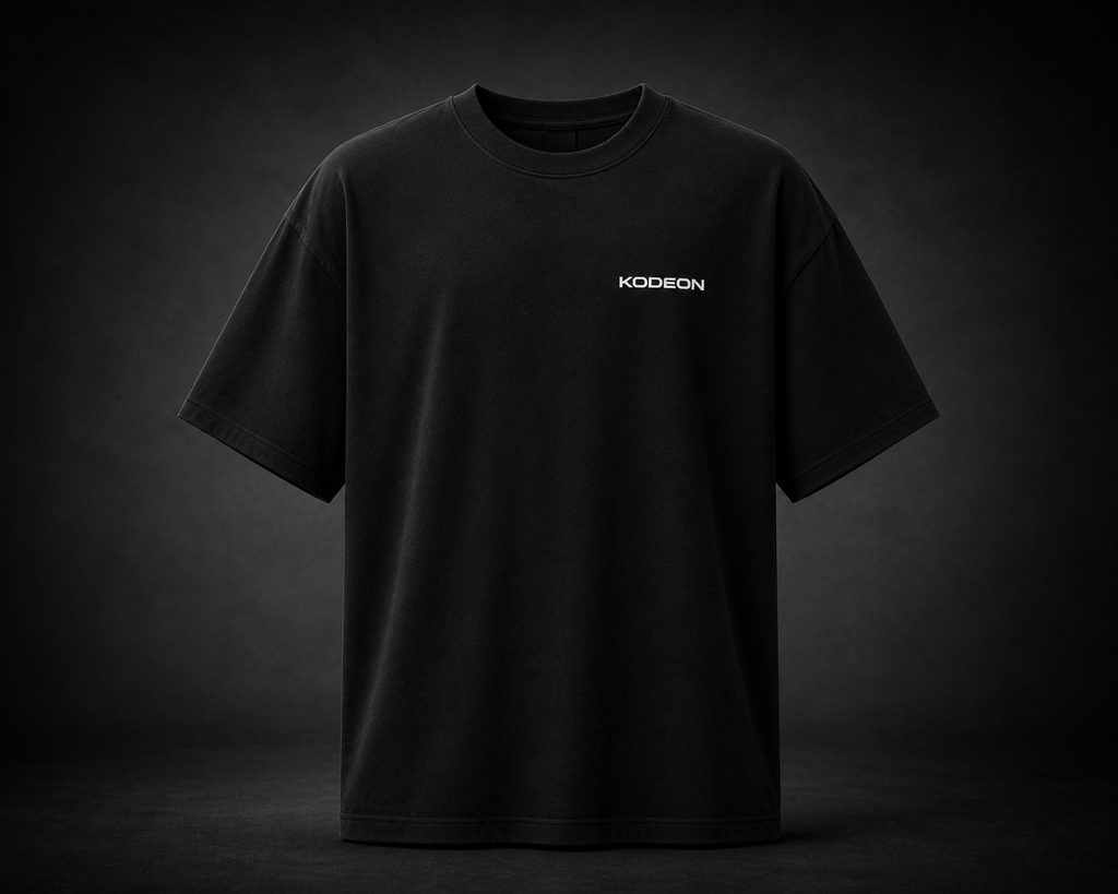 KODEON Oversized T-Shirt schwarz Frontansicht